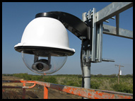 construction webcam mounted in a weather proof housing
